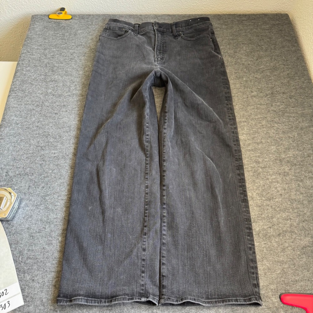 Madwell The Perfect Vintage Wide-Leg Jeans Black Denim Size 32 High Rise
